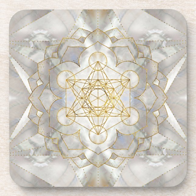 Porta-copo Cubo de Metatron em Geometria Sagrada de Lótus (Frente)