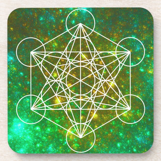 Porta-copo Cubo de Metatron, Geometria Sagrada, Símbolo Espir (Frente)