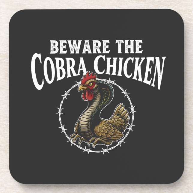 Porta-copo Cuidado com o Frango Cobra Meme Desi Sarcástico En (Frente)