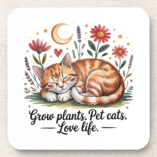 Porta-copo Cultive Plantas que os Gatos Amam Vida Fofa Jardin
