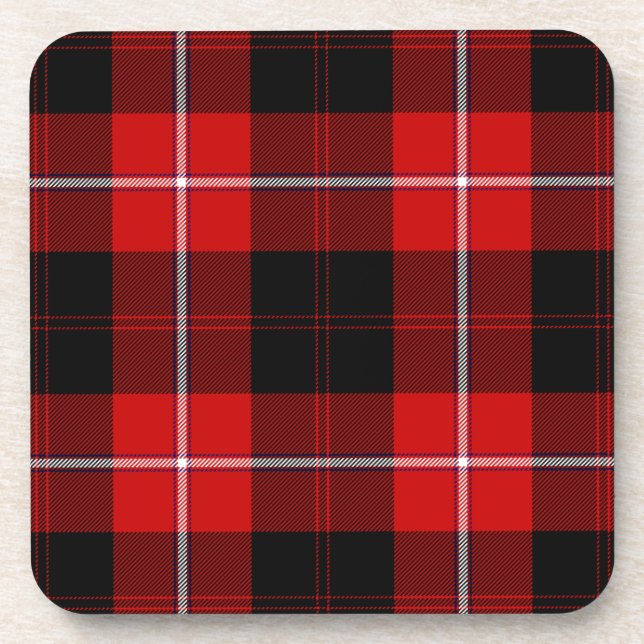Porta-copo Cunningham Tartan Red Xadrez Negra (Frente)