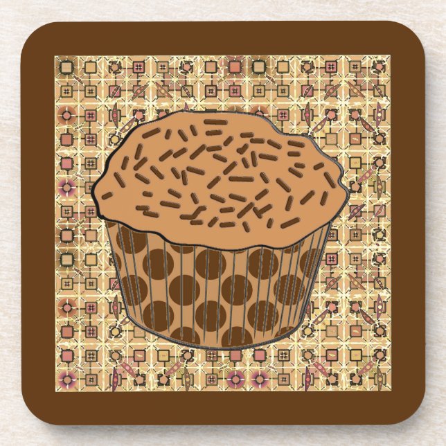 Porta-copo Cupcake do Fosco de Caramelo com borrachas (Frente)