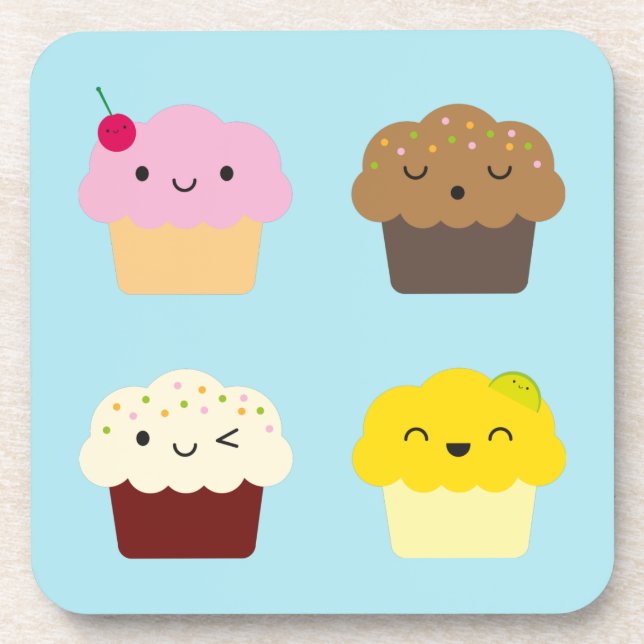 Porta-copo Cupcakes Kawaii (Frente)