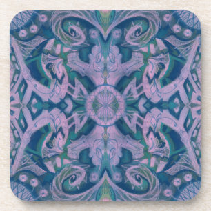 Porta-copo Curvas e Lótus, lavanda de padrões de abstrato e