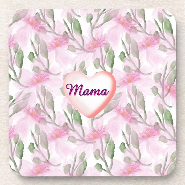 Porta-copo Custom and Personalized  watercolor floral gift  (Frente)