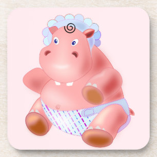 Porta-copo Cute Baby Hippo - Desenho Divertido