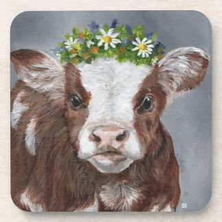 Porta-copo Cute Calf with Floral Crown