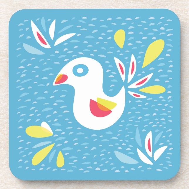 Porta-copo Cute Chicken In Spring Abstract Bird (Frente)