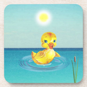 Porta-copo Cute Duckling Nadando no lago