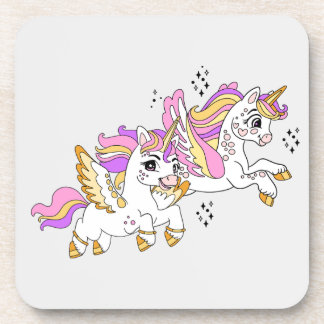 Porta-copo Cute flying unicorns 