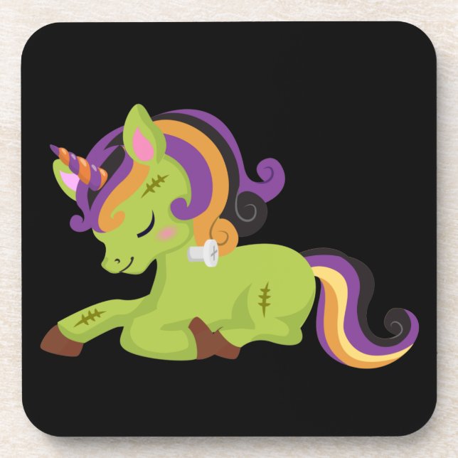 Porta-copo Cute Frankenstein Unicorn Halloween (Frente)
