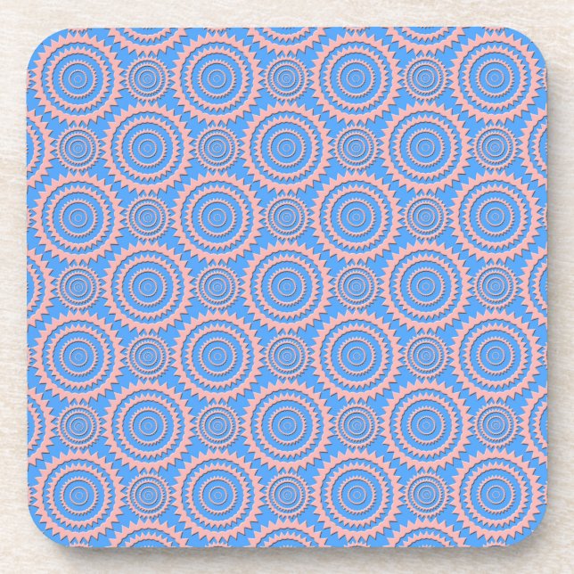 Porta-copo Cute Geometric Pattern Pink Circles over Blue (Frente)