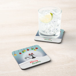 Porta-copo Cute Meowy Christmas Beverage Coaster