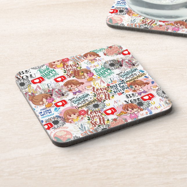 Porta-copo Cute Motivational – Positive Quote Kawaii  (Left Side)