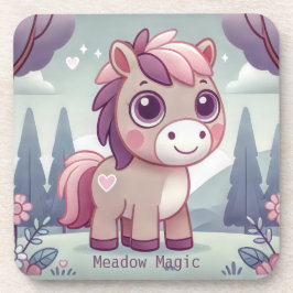 Porta-copo Cute Pink Purple Pony in Dreamy Meadow