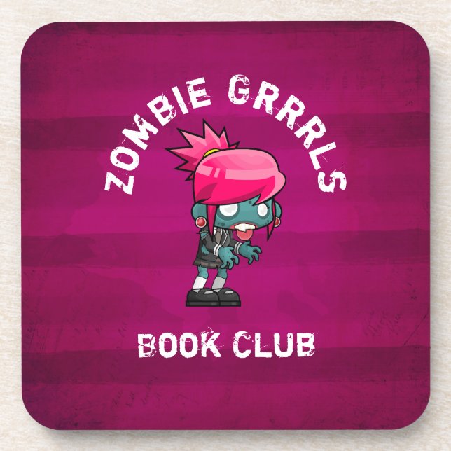 Porta-copo Cute Punk Rock Zombie Grrls Book Club (Frente)