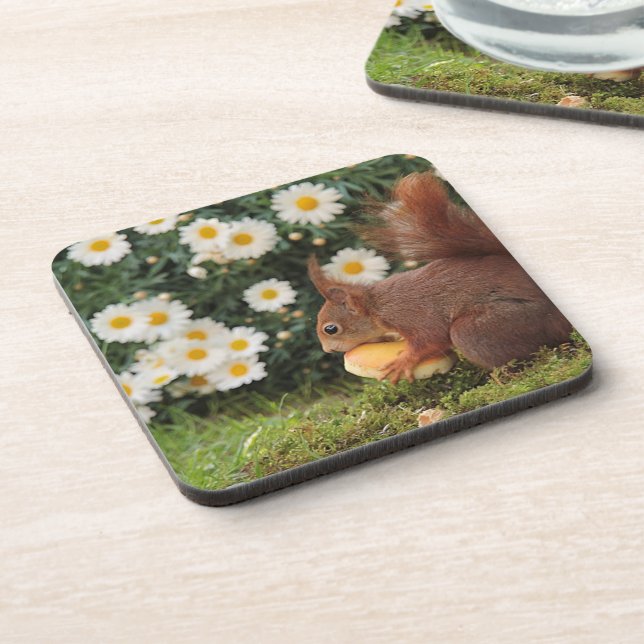 Porta-copo Cute Red Squirrel and Daisies (Left Side)