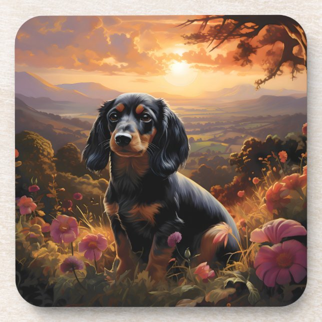 Porta-copo Dachshund Em Dusk (Frente)