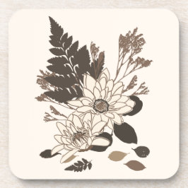 Porta-copo Daisies and Leaves - transparente no creme.