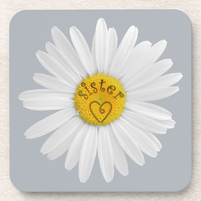 Porta-copo Daisy Flower For Sister Art Customize Background (Frente)