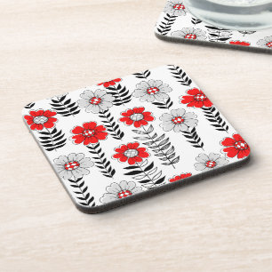Porta-copo Daisy rabiscos em vermelho e preto