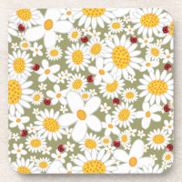 Damas brancas brancas ladybugs Flores de Cork Coas