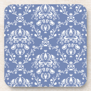 Porta-copo Damasco Azul e Branco