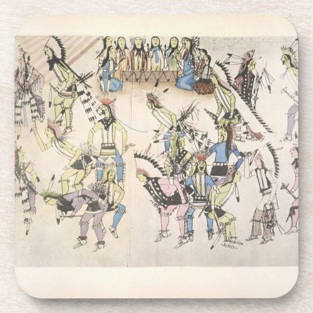 Porta-copo Dança da grama (tinta no papel) (Frente)