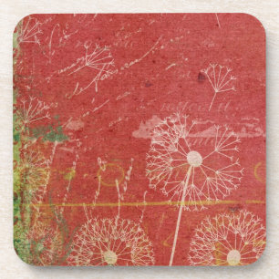 Porta-copo Dandelions Levam Vento Contra Abstrato do Céu Ros