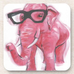 Porta-copo Dapper   Elefante Rosa Em Óculos