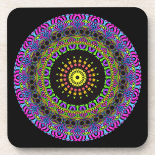Porta-copo Darts Mandala - neon 2