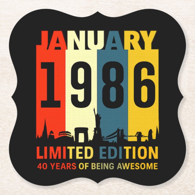 Porta-copo De Papel 40th Birthday - Limited Edition (Frente)