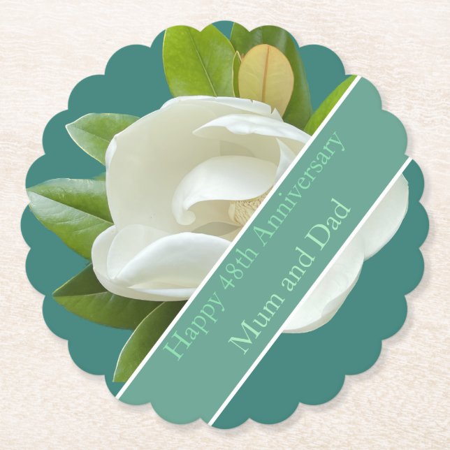 Porta-copo De Papel 48º aniversário de casamento (Frente)