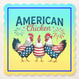 Porta-copo De Papel 4 de julho Galinha Americana Patriótica-62987