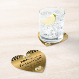 Porta-copo De Papel 50º aniversário de casamento Dourado