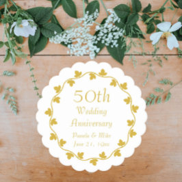 Porta-copo De Papel 50º aniversário do Ouro Ivy Wreath