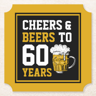 Porta-copo De Papel 60º Aniversário Cheers & Beers a 60 anos