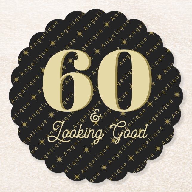 Porta-copo De Papel 60 e bom aniversário (Frente)