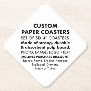 Porta-copo De Papel 6 Portas copos personalizadas de papel DIAMOND de 