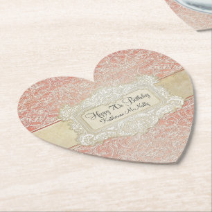 Porta-copo De Papel 70 Festa de aniversário Vintage Lace Regência Fr