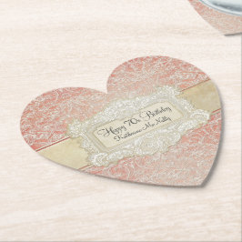 Porta-copo De Papel 70 Festa de aniversário Vintage Lace Regência Fran