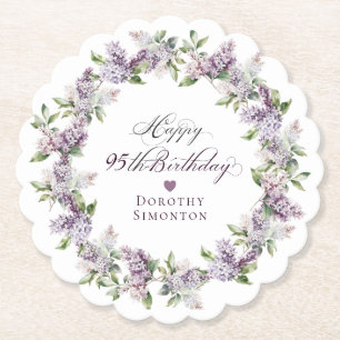 Porta-copo De Papel 95.º Aniversário da Flor Lilac Roxo