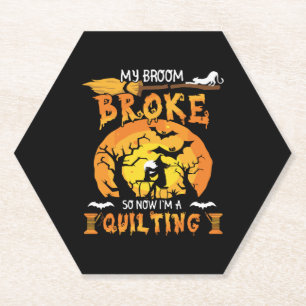 Porta-copo De Papel A Broom Quebrou Então, Agora Inclinando O Hallowee