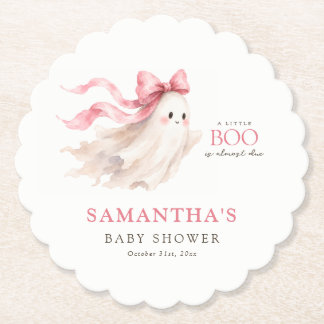 Porta-copo De Papel A Little Boo Cute Ghost Halloween Baby Girl Shower