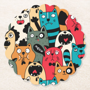 Porta-copo De Papel A multidão de gatos