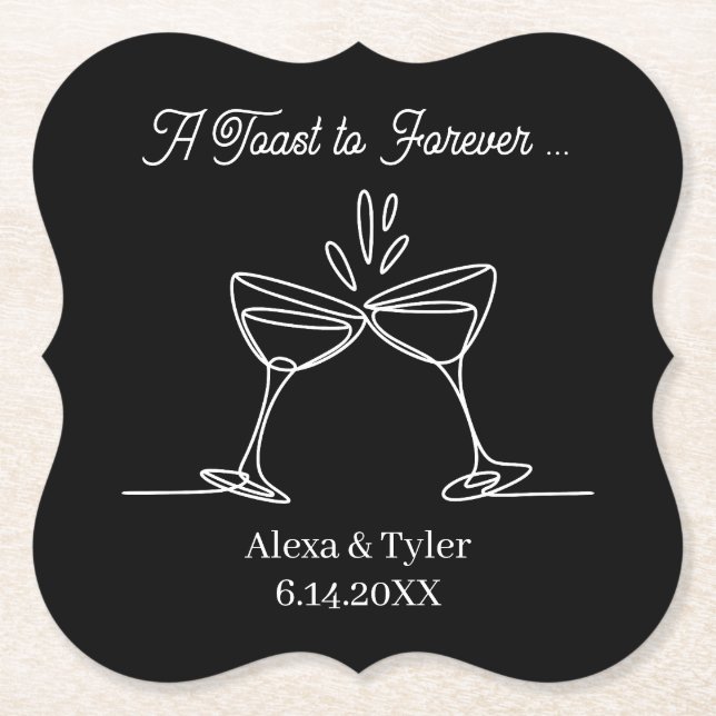 Porta-copo De Papel A Toast to Forever | Personalized Wedding (Frente)
