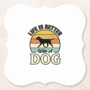 Porta-copo De Papel A Vida É Melhor Com Uma Camisa Vintage De Cachorro
