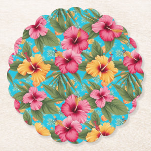 Porta-copo De Papel Abacaxi floral tropical