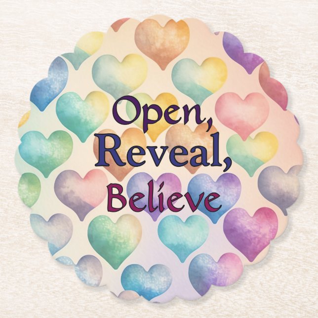 Porta-copo De Papel Aberta, Revelar, Acredite (Frente)