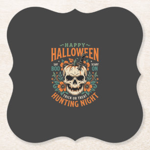 Porta-copo De Papel Abóbora de Caveira de Halloween Caça Noturna Desig